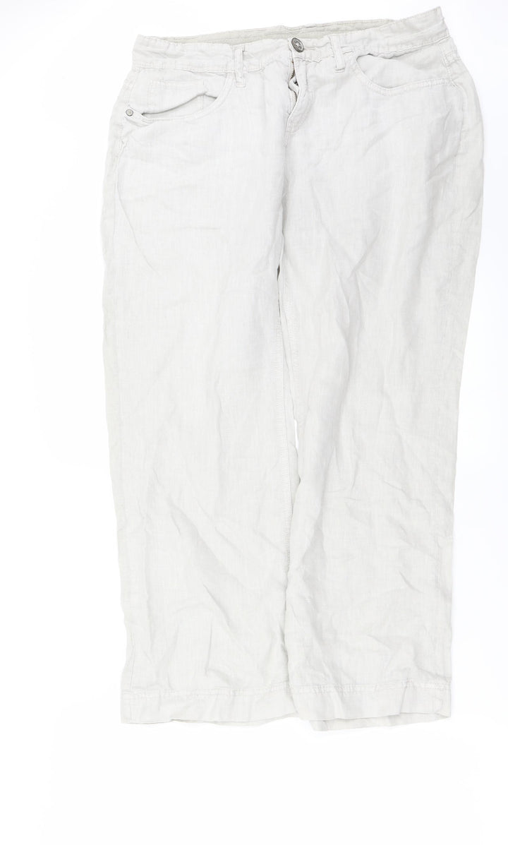Indigo Womens Grey Trousers Size 14 L24 in