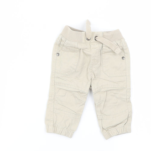 F&F Boys Beige   Cargo Trousers Size 0-3 Months