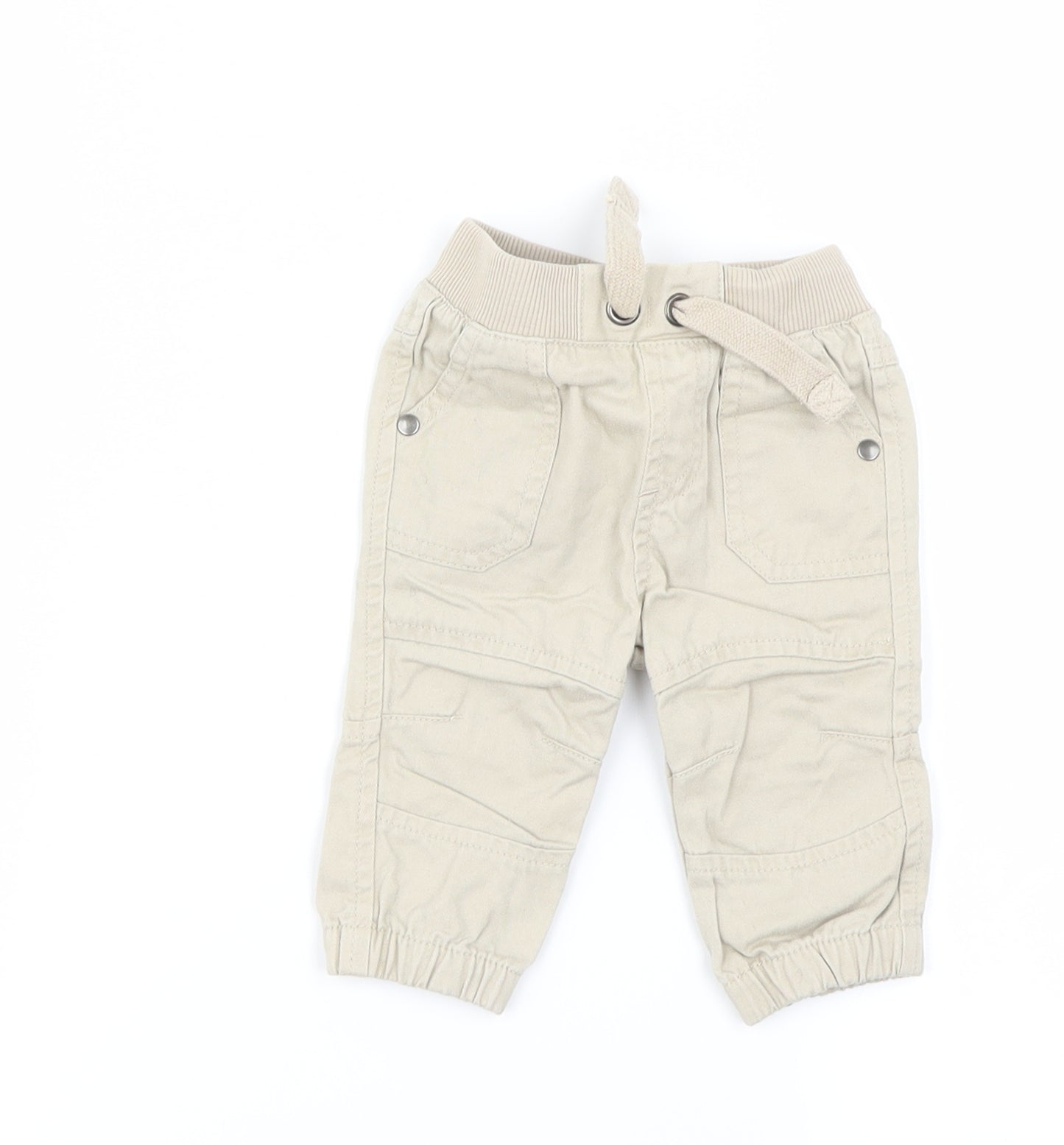 F&F Boys Beige   Cargo Trousers Size 0-3 Months