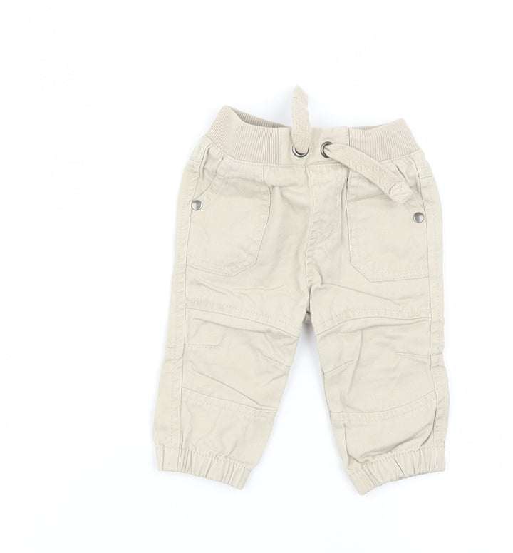 F&F Boys Beige   Cargo Trousers Size 0-3 Months