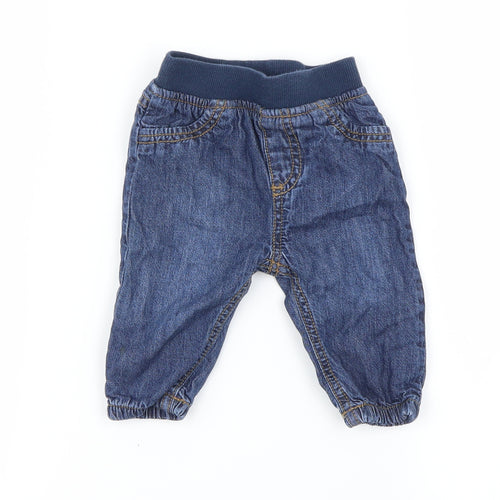 F&F Boys Blue   Cargo Trousers Size 3-6 Months