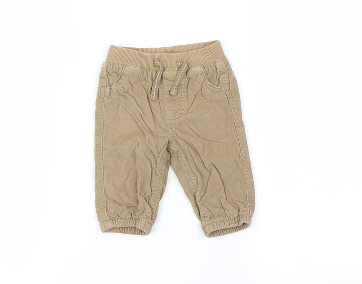 F&F Boys Beige Cargo Trousers Size 0-3 Months