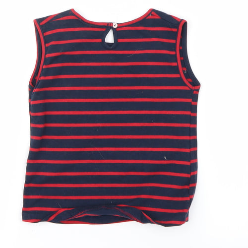 OVS  Girls Blue Striped  Basic T-Shirt Size 2-3 Years