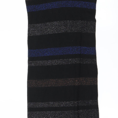 Preworn Womens Black Striped  Bodycon  Size M