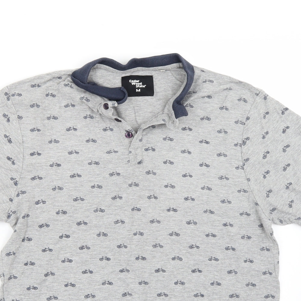Cedar Wood State Mens Grey    T-Shirt Size M