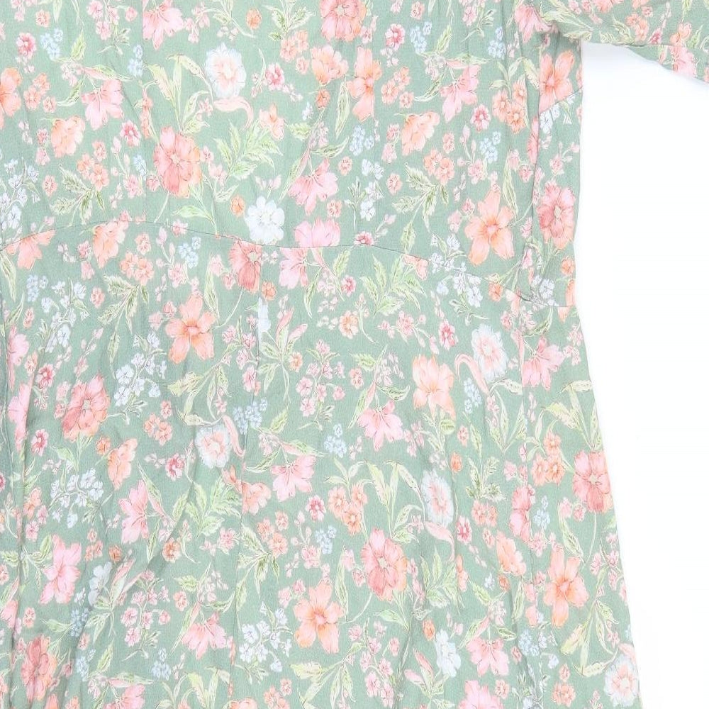 Newlook Womens Green Floral  A-Line  Size 12