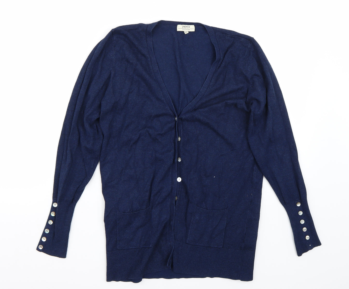 Papaya Womens Blue   Cardigan Jumper Size 16