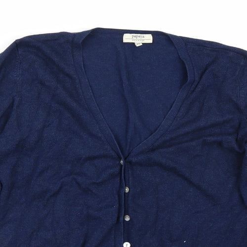 Papaya Womens Blue   Cardigan Jumper Size 16