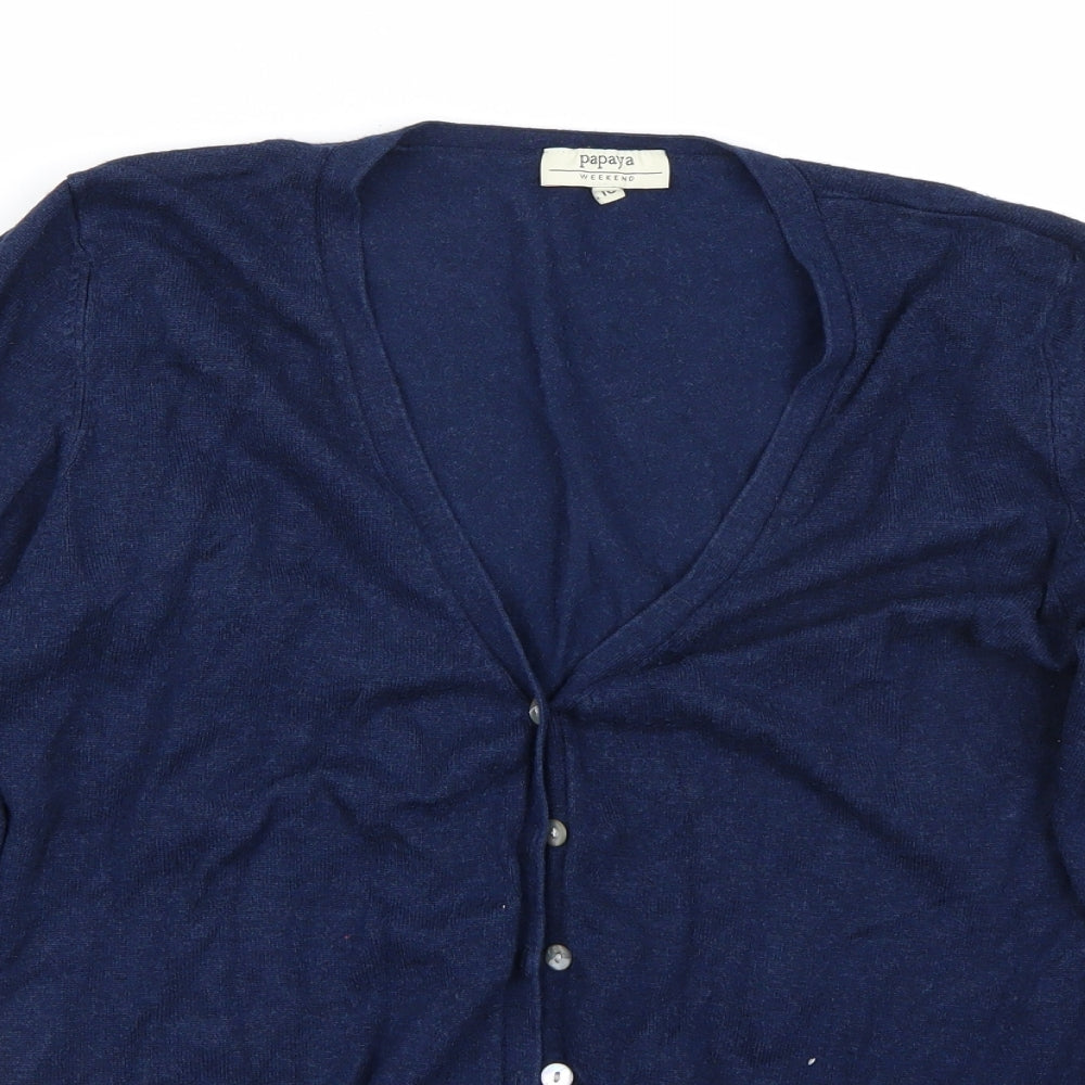 Papaya Womens Blue   Cardigan Jumper Size 16