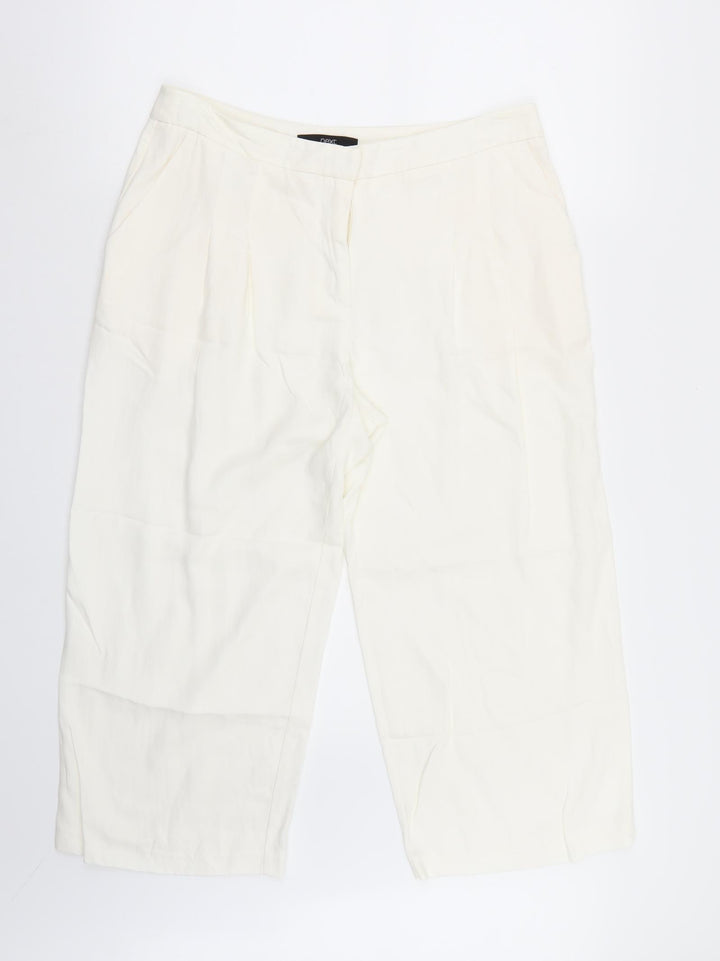 NEXT Womens White   Trousers  Size 12 L23 in
