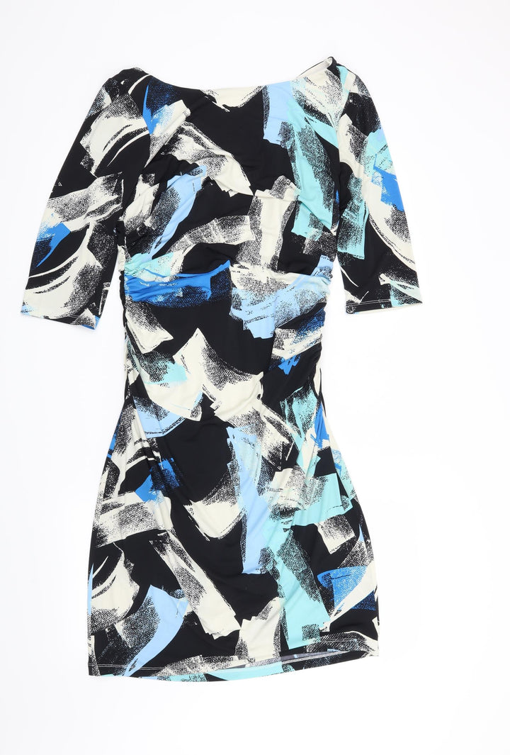 Sangria Womens Black Geometric Bodycon Size 12