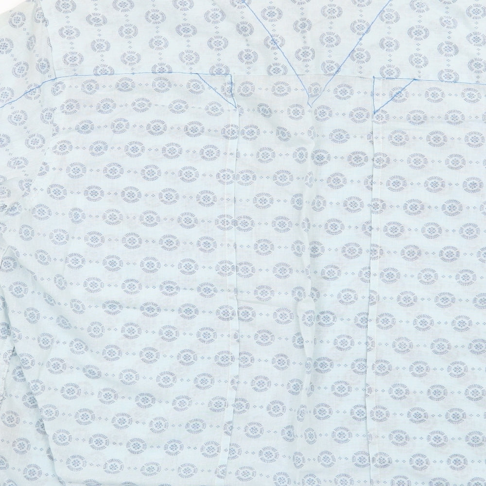 Duck and Cover Mens Blue Geometric   Button-Up Size L