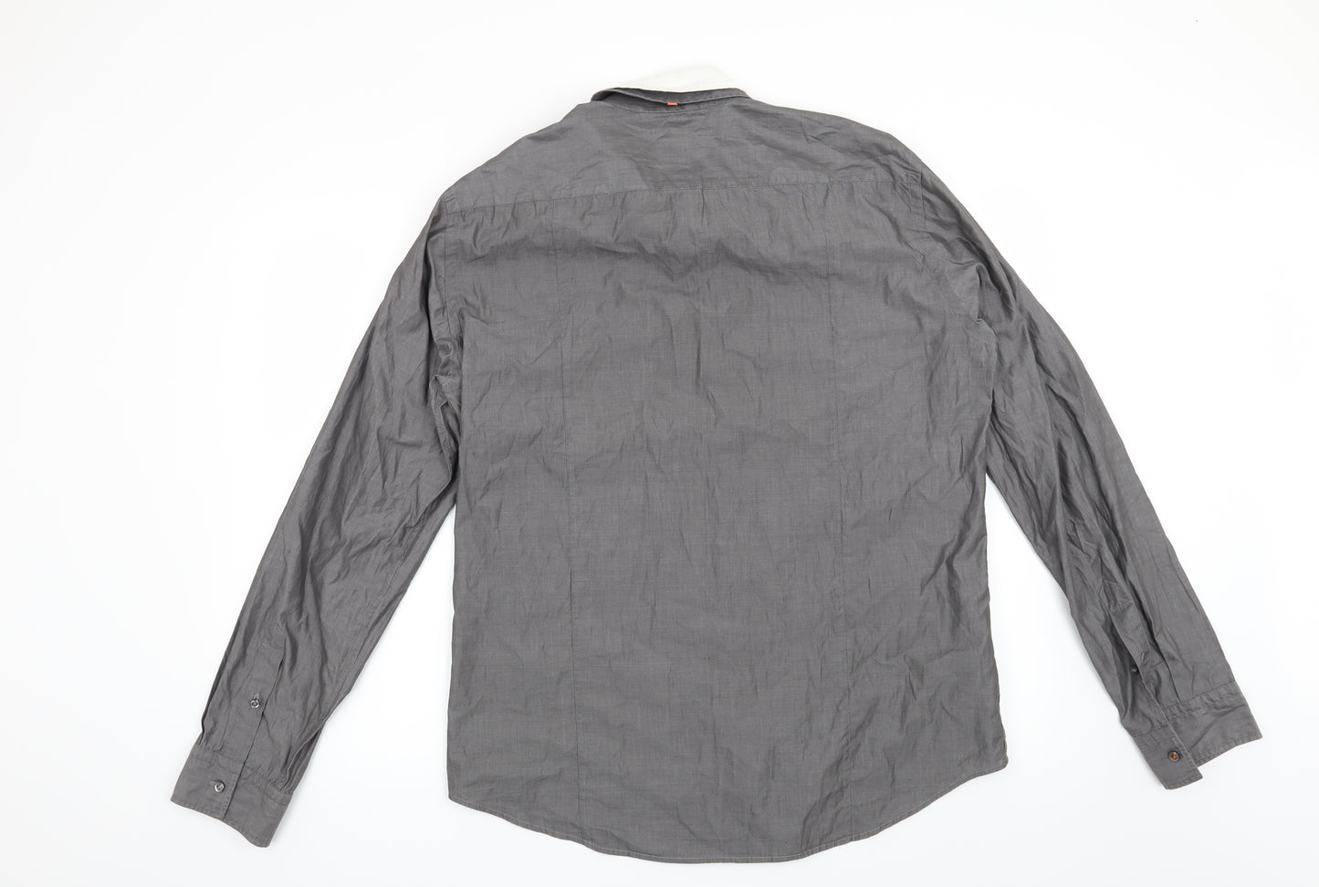HUGO BOSS Mens Grey    Button-Up Size XL