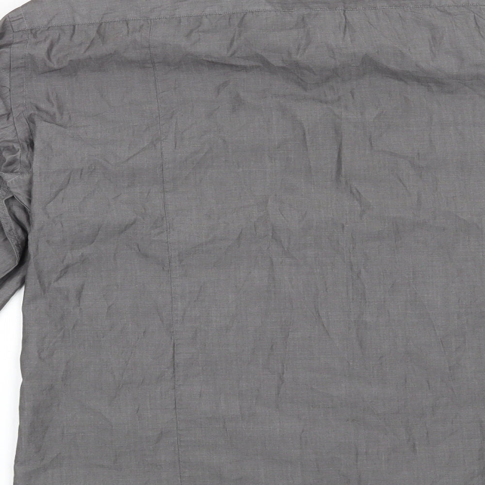 HUGO BOSS Mens Grey    Button-Up Size XL