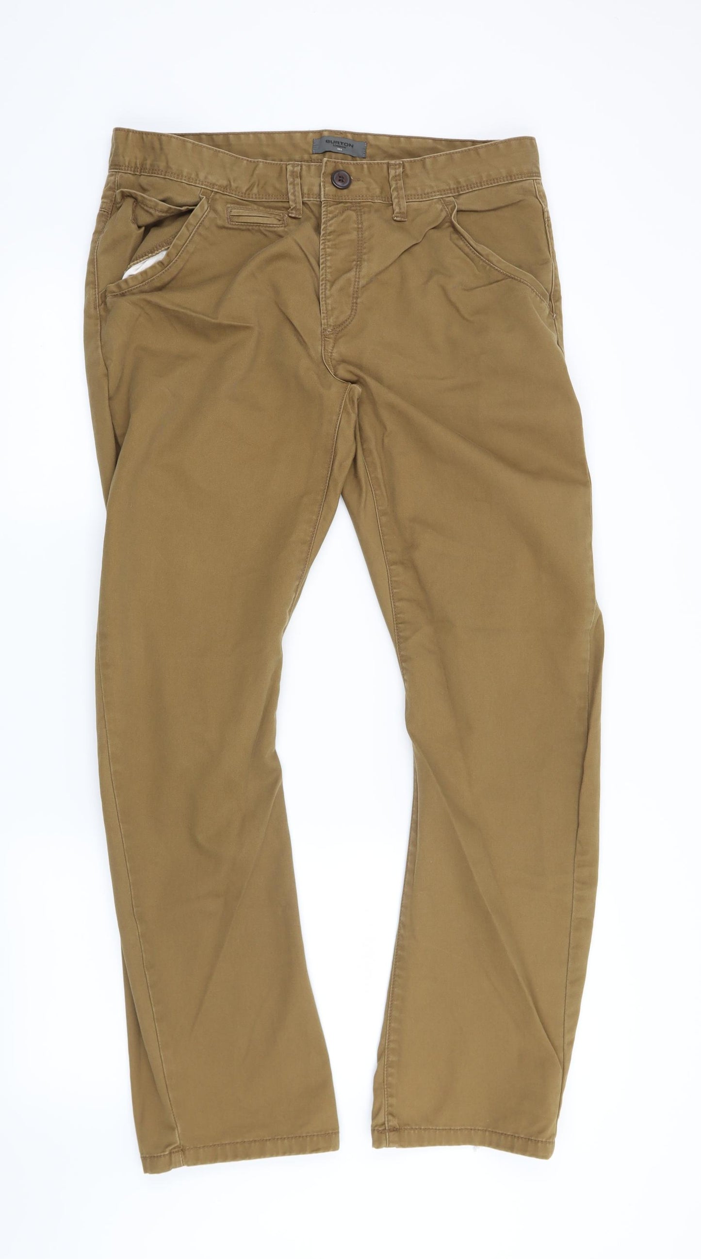 Burton Mens Brown   Trousers  Size 34 in L30 in