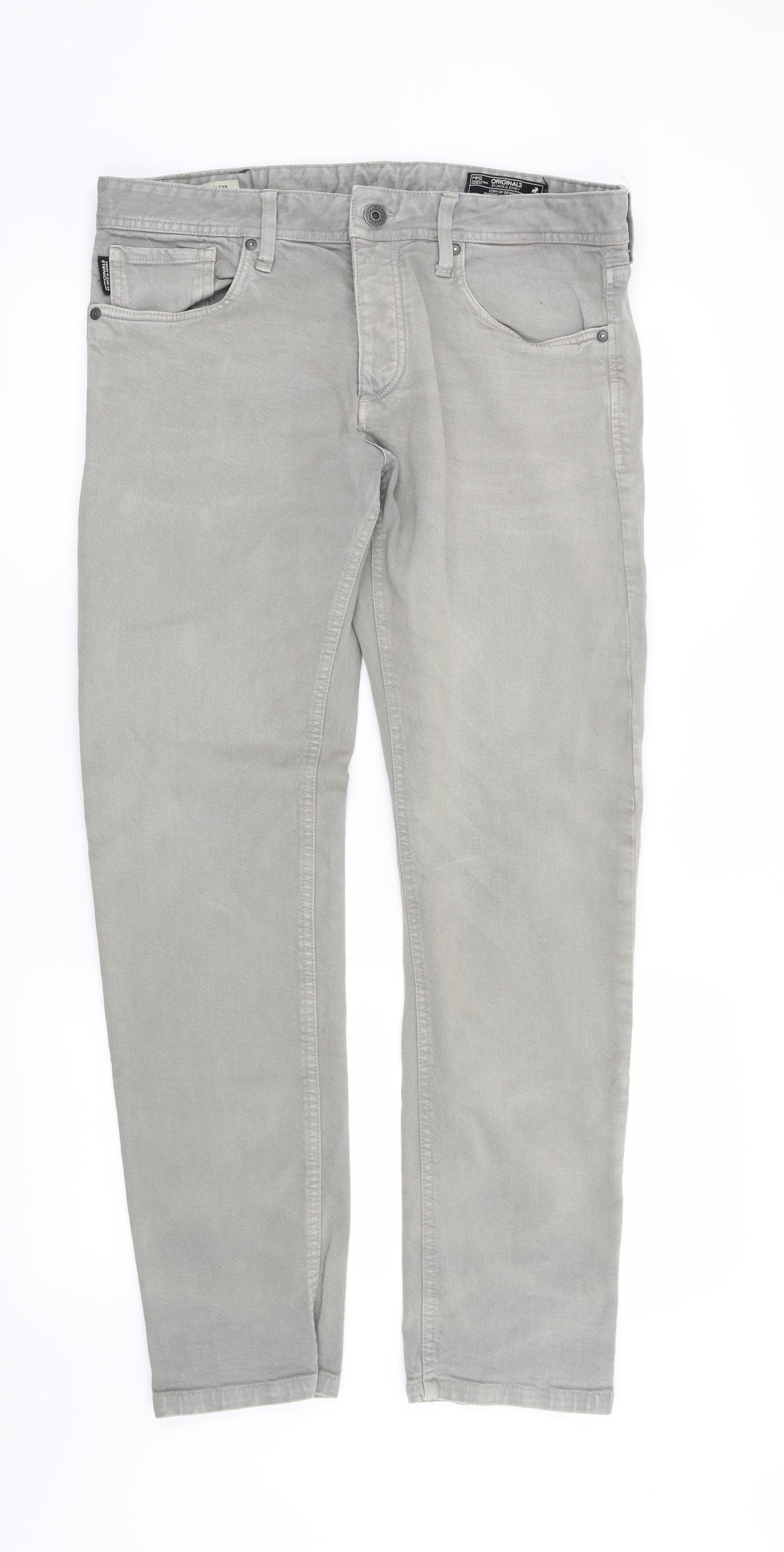 JACK & JONES Mens Grey   Straight Jeans Size 34 in L30 in