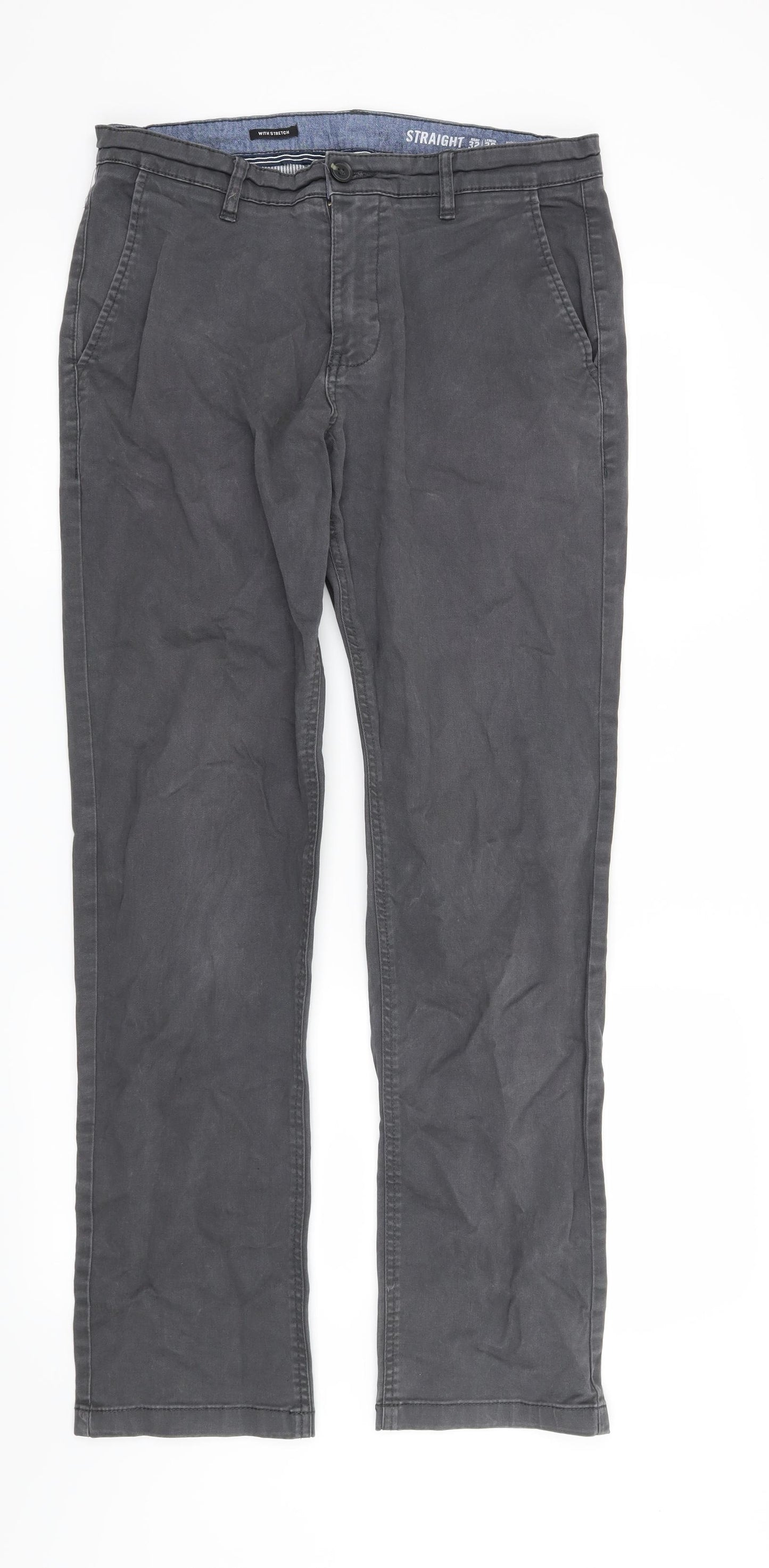 F&F Mens Grey   Chino Trousers Size 32 in L32 in
