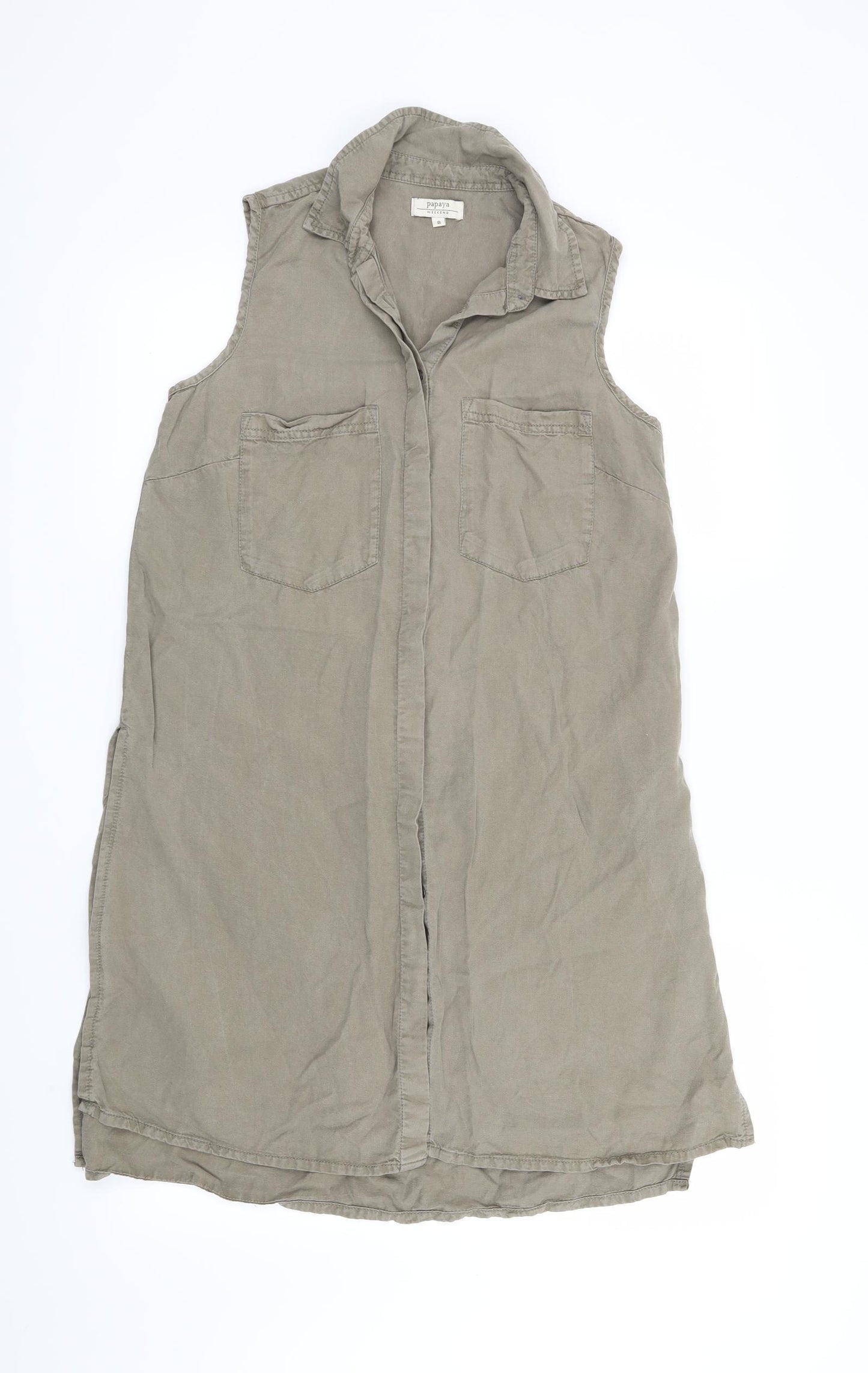 Papaya Womens Green   Basic Blouse Size 8