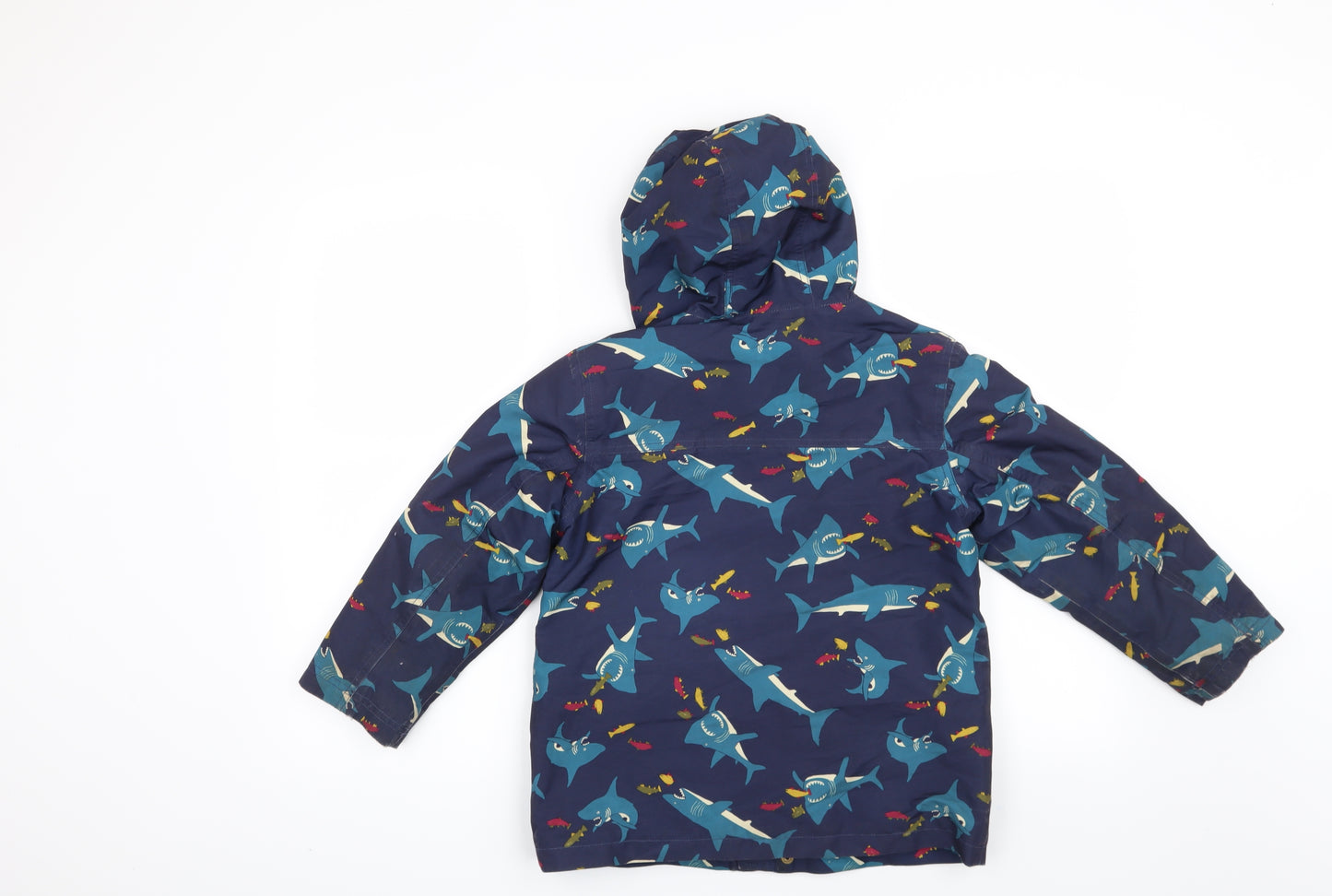 Joules Boys Blue   Overcoat Coat Size 7 Years  - Sharks