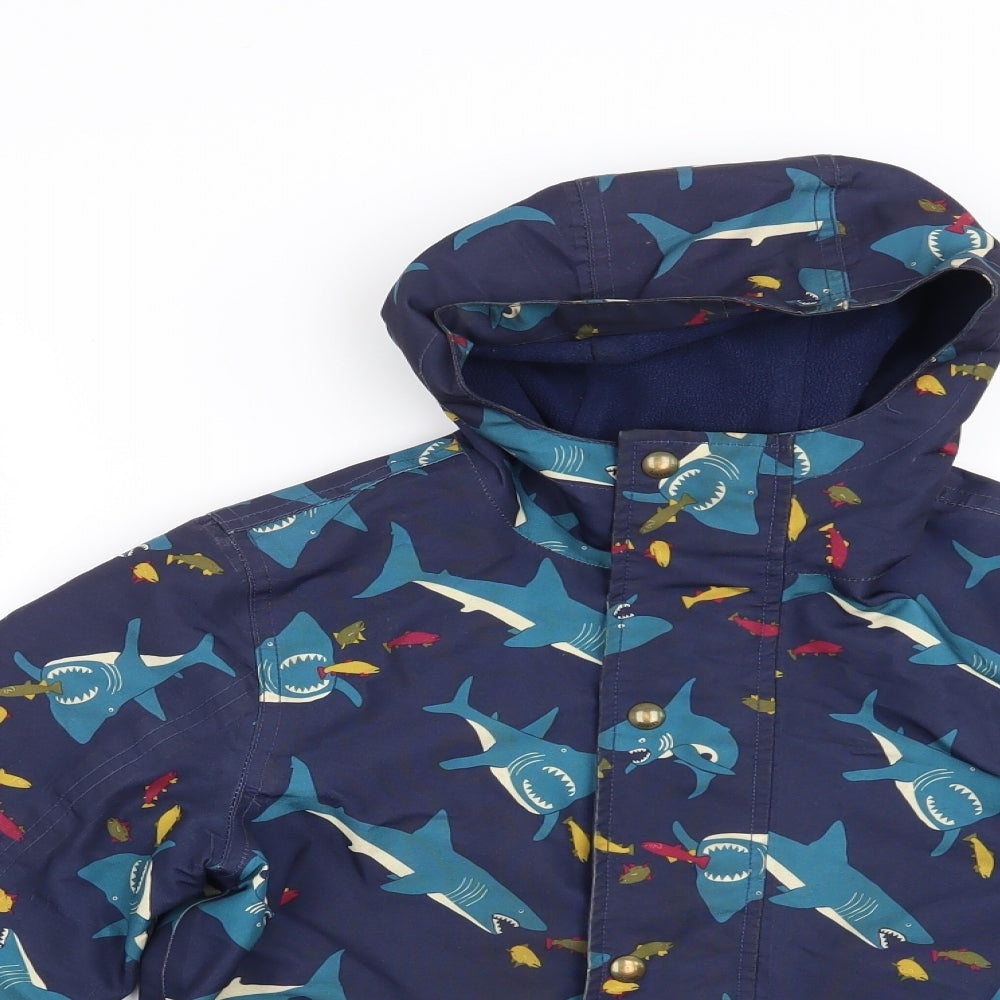 Joules Boys Blue   Overcoat Coat Size 7 Years  - Sharks