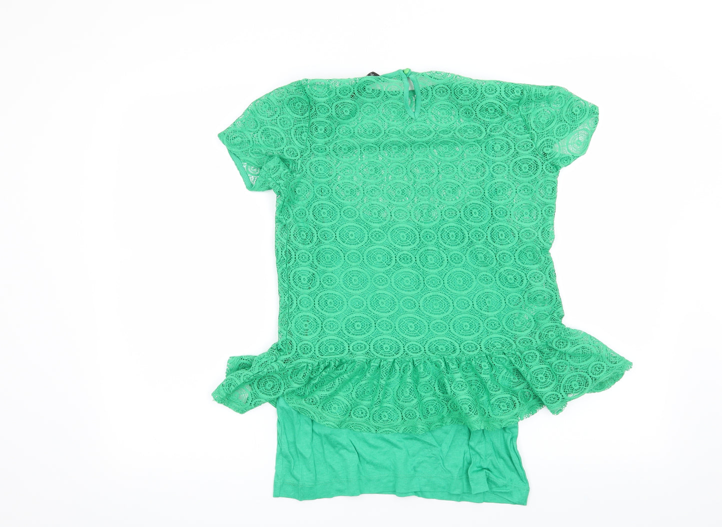 Dunnes Womens Green Geometric  Basic Blouse Size 10