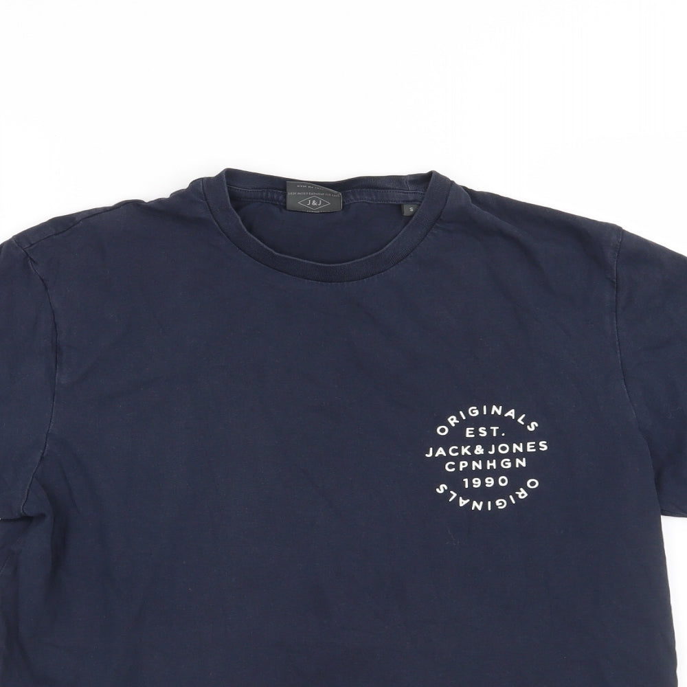 JACK & JONES Mens Blue    T-Shirt Size S