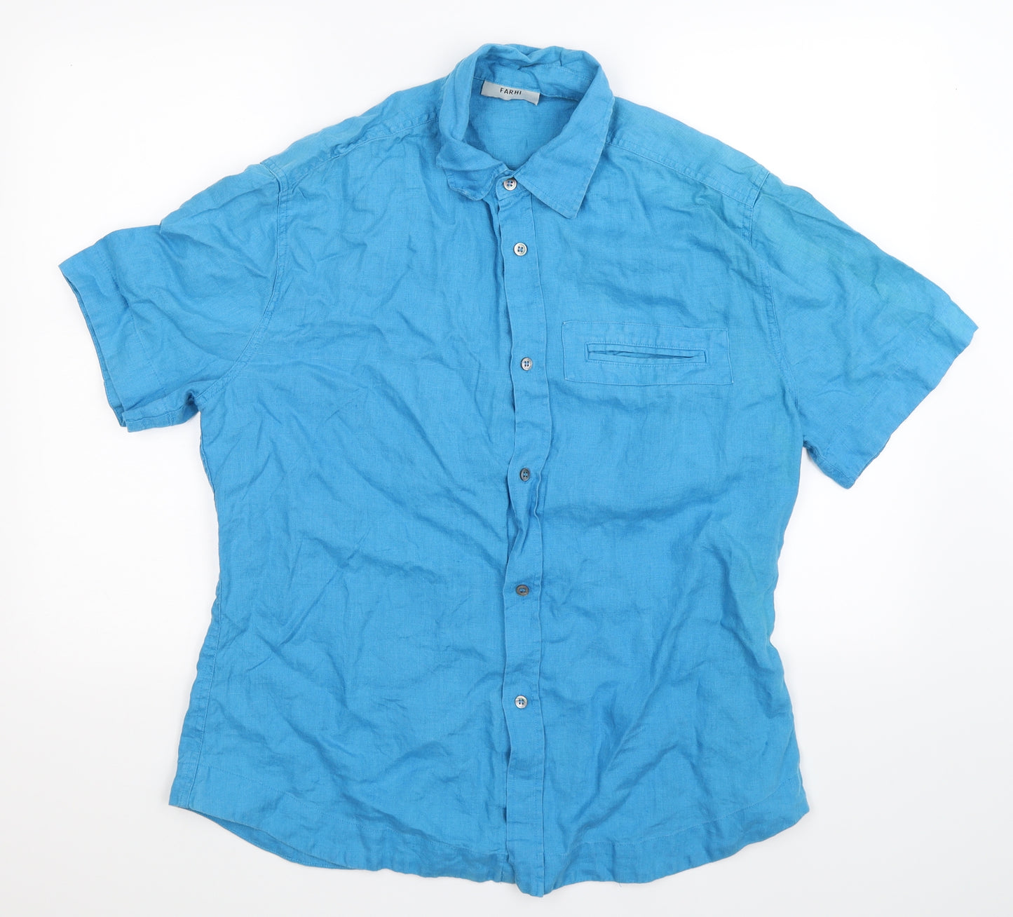 NICOLE FARHI Mens Blue    Button-Up Size XL