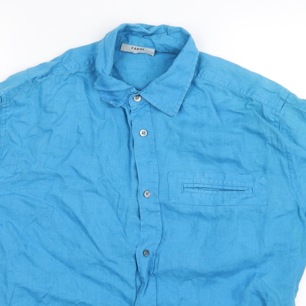 NICOLE FARHI Mens Blue    Button-Up Size XL