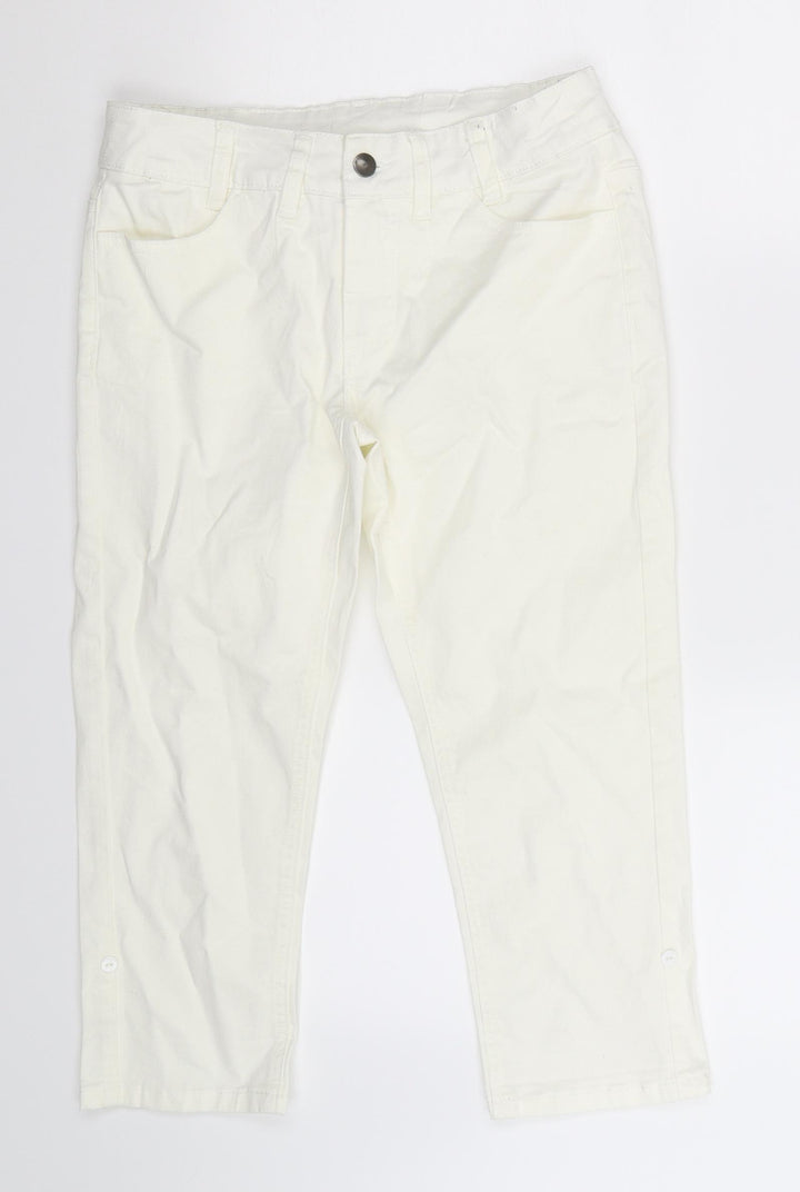 TISSAIA Womens White Denim Cropped Jeans Size 28 in L21 in
