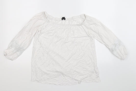 Front view of Primark women’s white camisole blouse, size UK 4