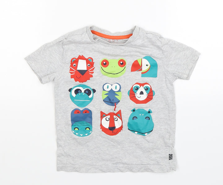 Preworn Boys Grey Basic T-Shirt Size 3-4 Years