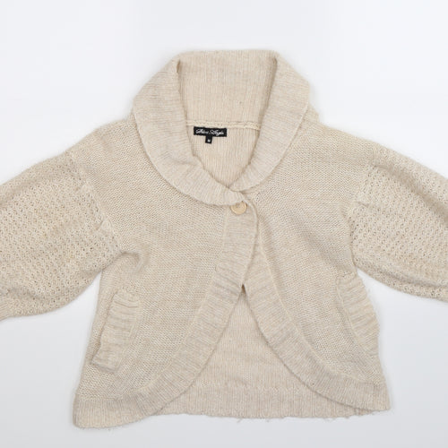 Silent Angels Womens White  Knit Cardigan Jumper Size 10