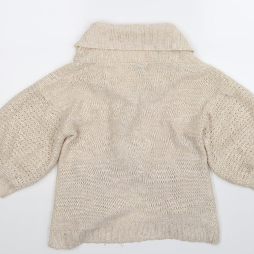 Silent Angels Womens White  Knit Cardigan Jumper Size 10