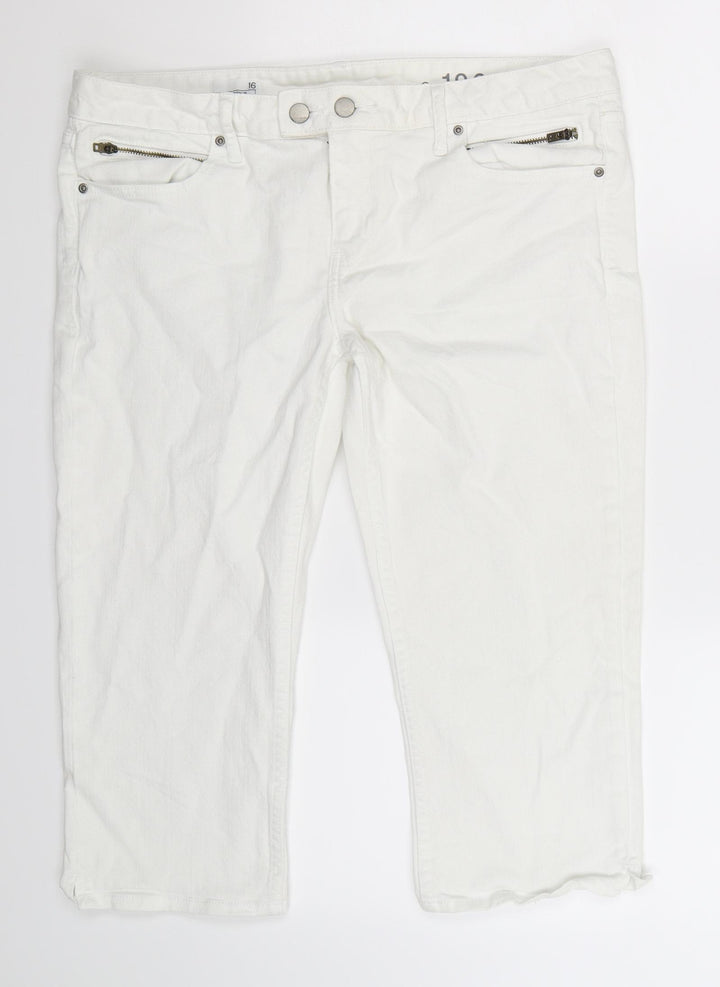 Gap Womens White Denim Cropped Jeans Size 16 L20 in
