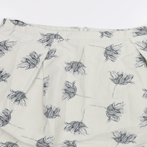 Warehouse Womens White Floral  Pleated Skirt Size 18