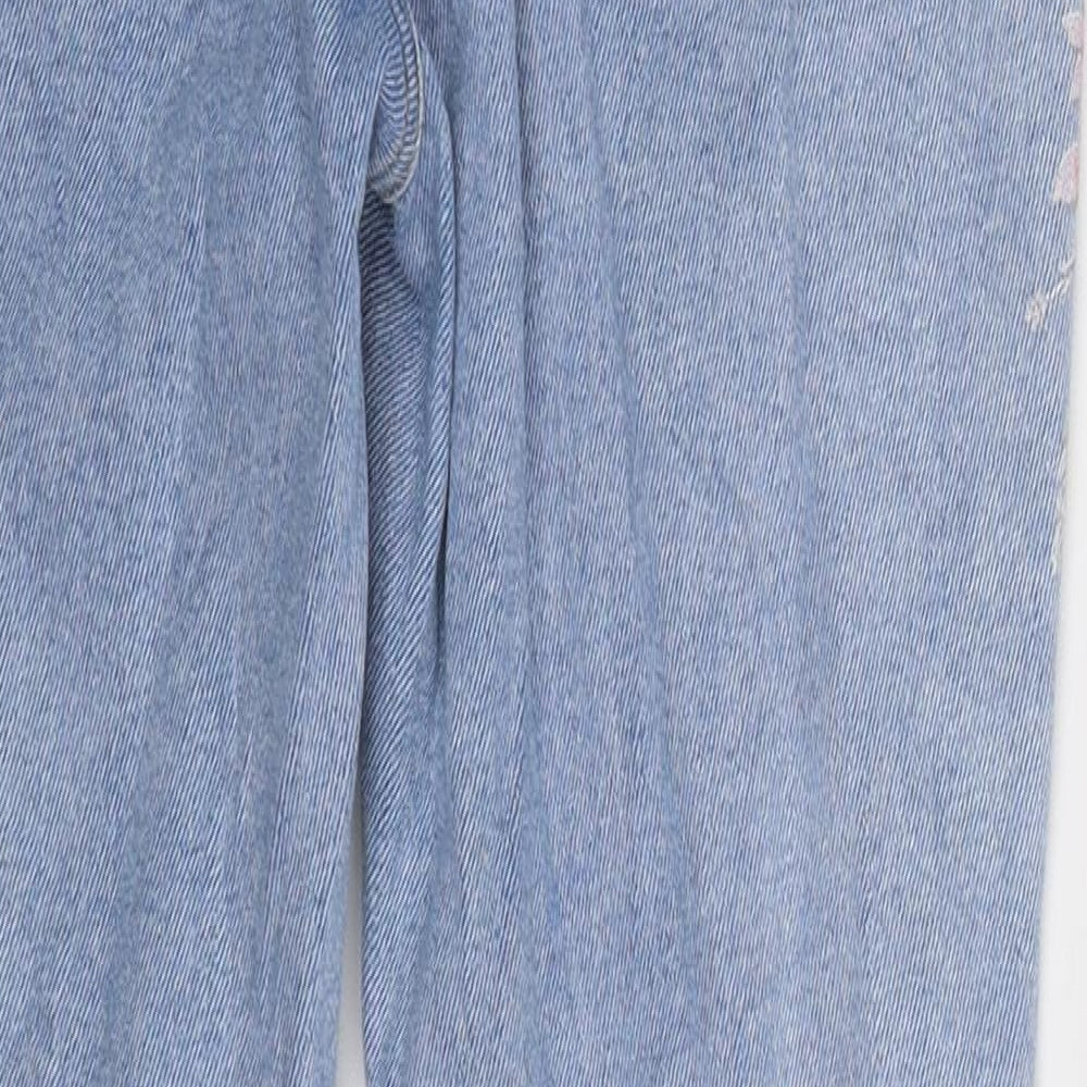 New Look Womens Blue Floral Denim Skinny Jeans Size 12 L27 in
