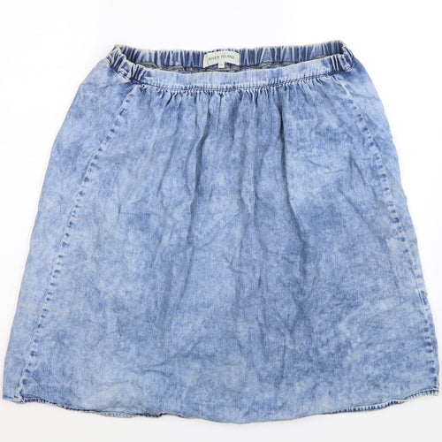 River Island Womens Blue  Denim A-Line Skirt Size 14