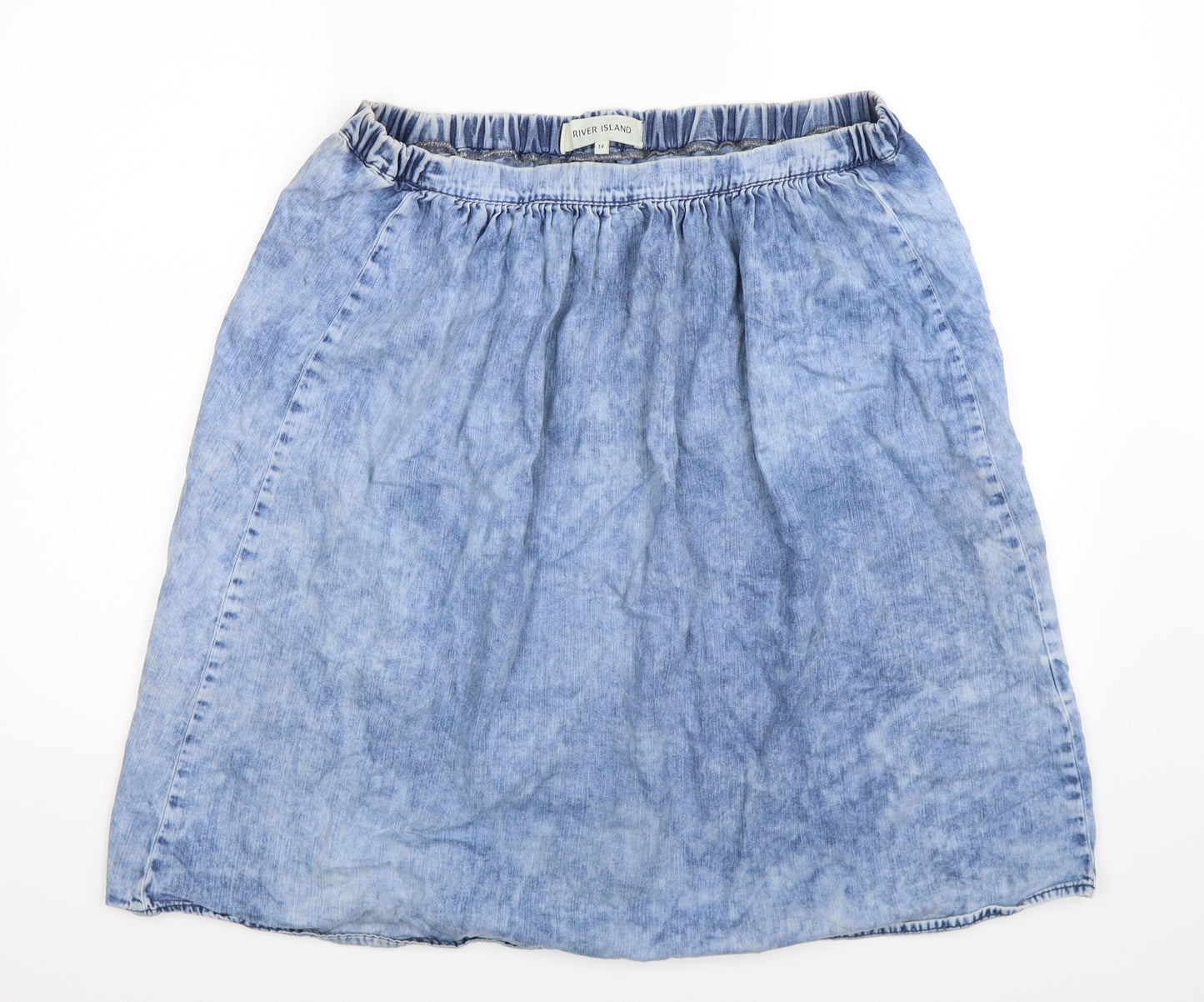 River Island Womens Blue  Denim A-Line Skirt Size 14