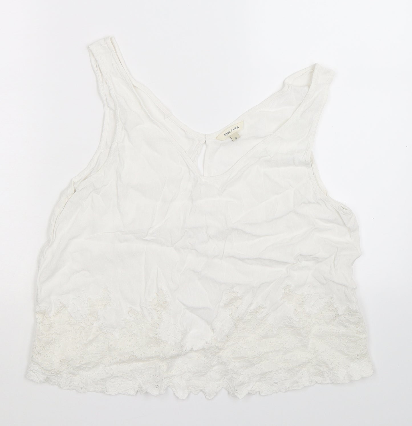 River Island Womens White   Basic Tank Size 16