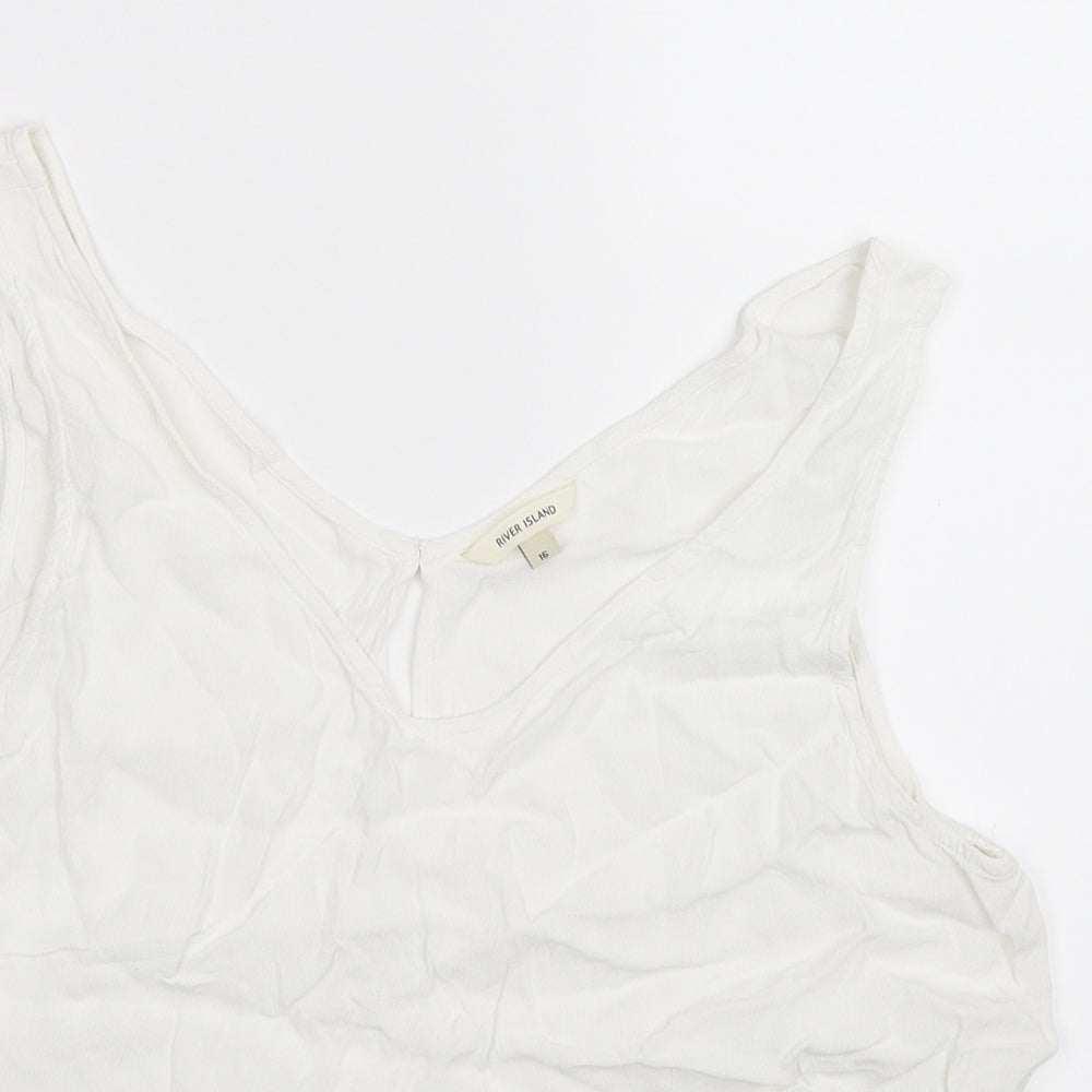 River Island Womens White   Basic Tank Size 16