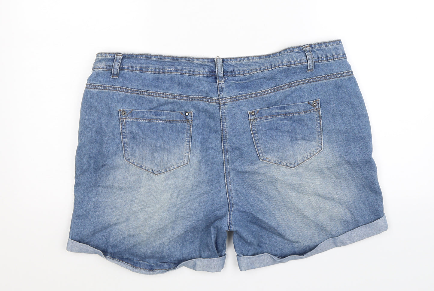George Womens Blue  Denim Hot Pants Shorts Size 16