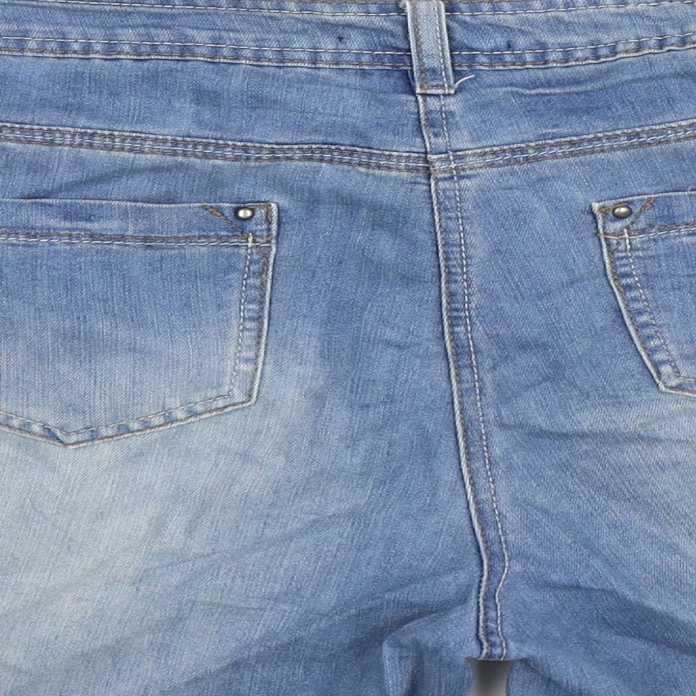 George Womens Blue  Denim Hot Pants Shorts Size 16
