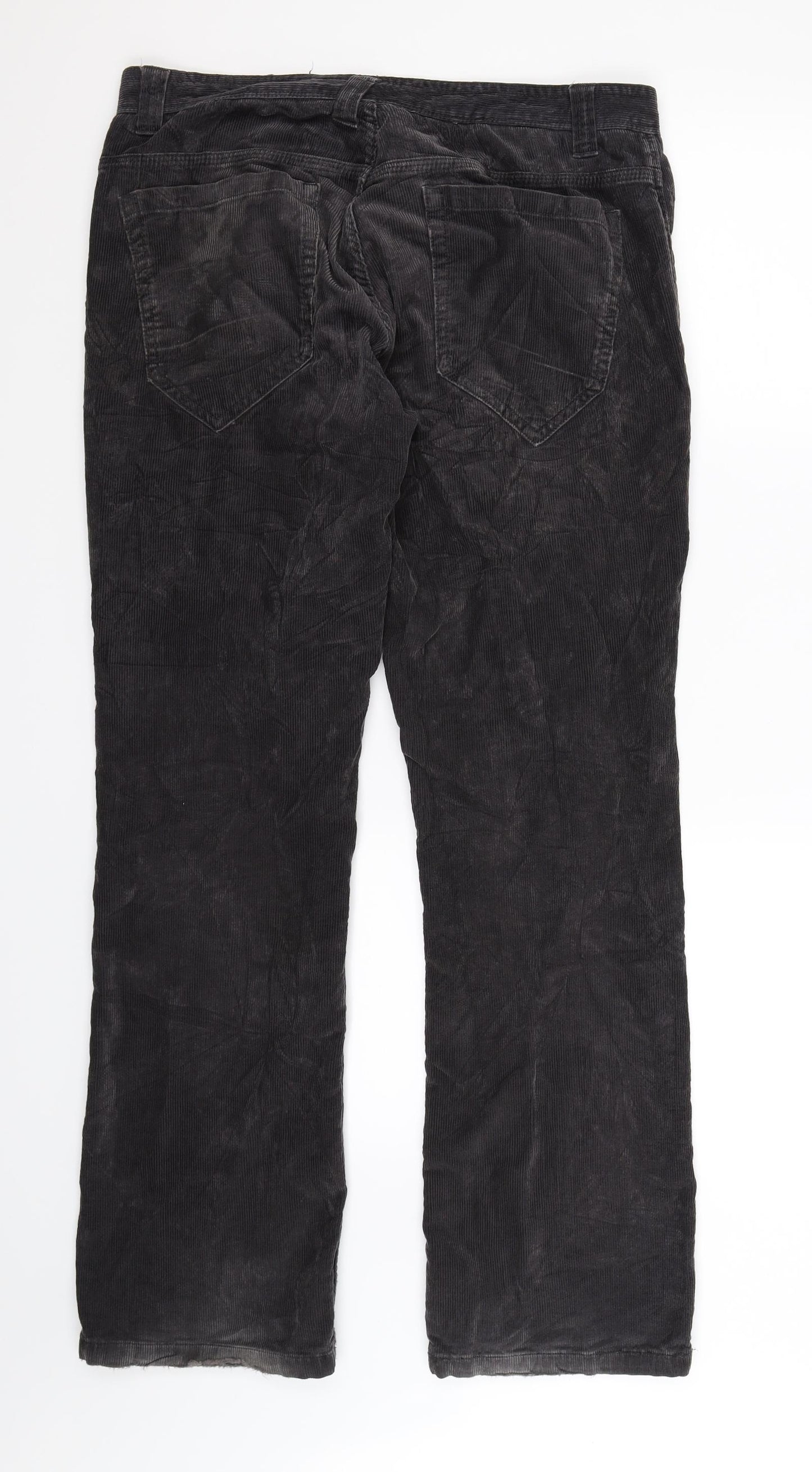 Monsoon Womens Black  Corduroy Trousers  Size 34 L30 in