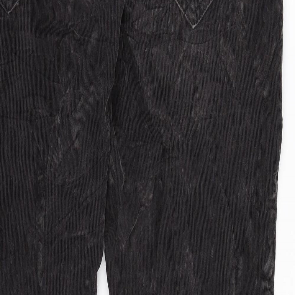 Monsoon Womens Black  Corduroy Trousers  Size 34 L30 in