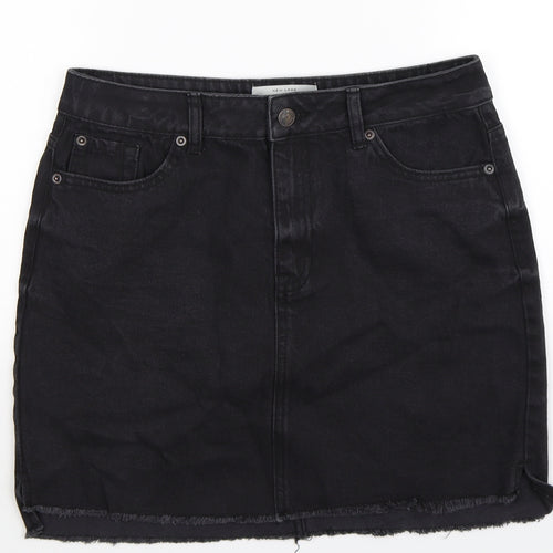 New Look Womens Black  Denim Mini Skirt Size 12