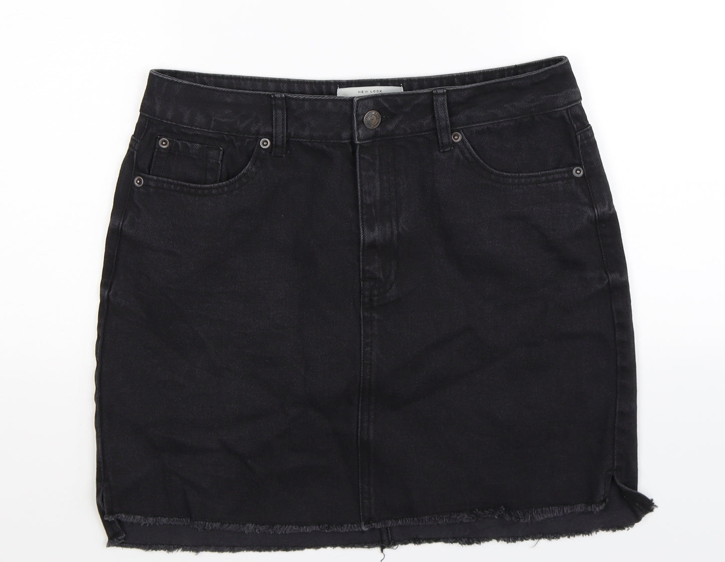 New Look Womens Black  Denim Mini Skirt Size 12