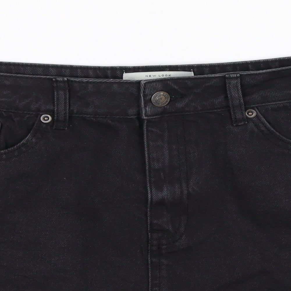 New Look Womens Black  Denim Mini Skirt Size 12