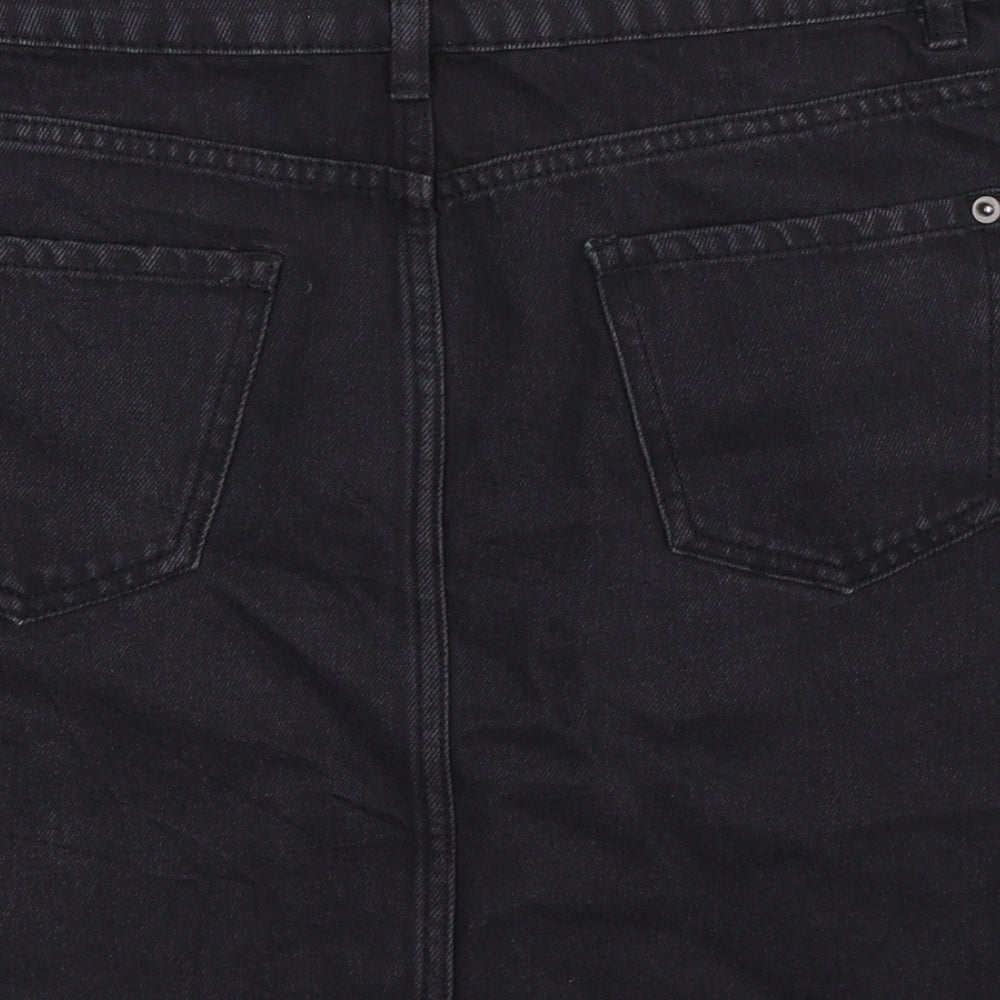 New Look Womens Black  Denim Mini Skirt Size 12