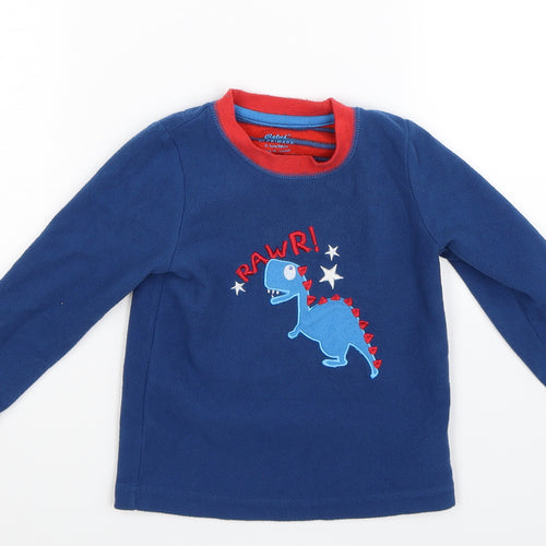 Primark Boys Blue Solid Fleece  Pyjama Top Size 2-3 Years