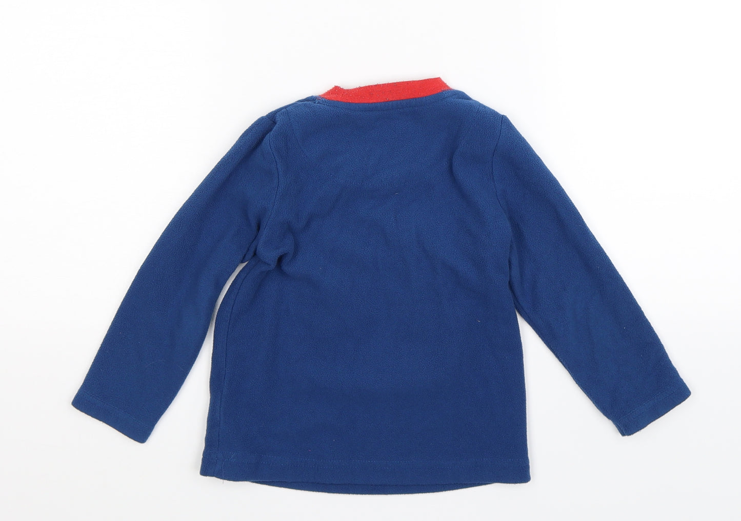 Primark Boys Blue Solid Fleece  Pyjama Top Size 2-3 Years